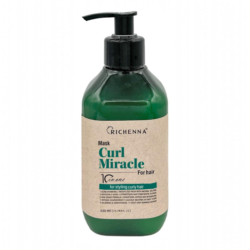 ماسک نرم کننده مو ریچنا مدل  curl miracle مناسب برای موی فر حجم 550 میلی لیتر