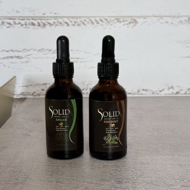 روغن نرمکننده سالید مدل آرگان و نارگیل مناسب برای انواع مو حجم 100 میلیلیتر مجموعه 2 عددی
