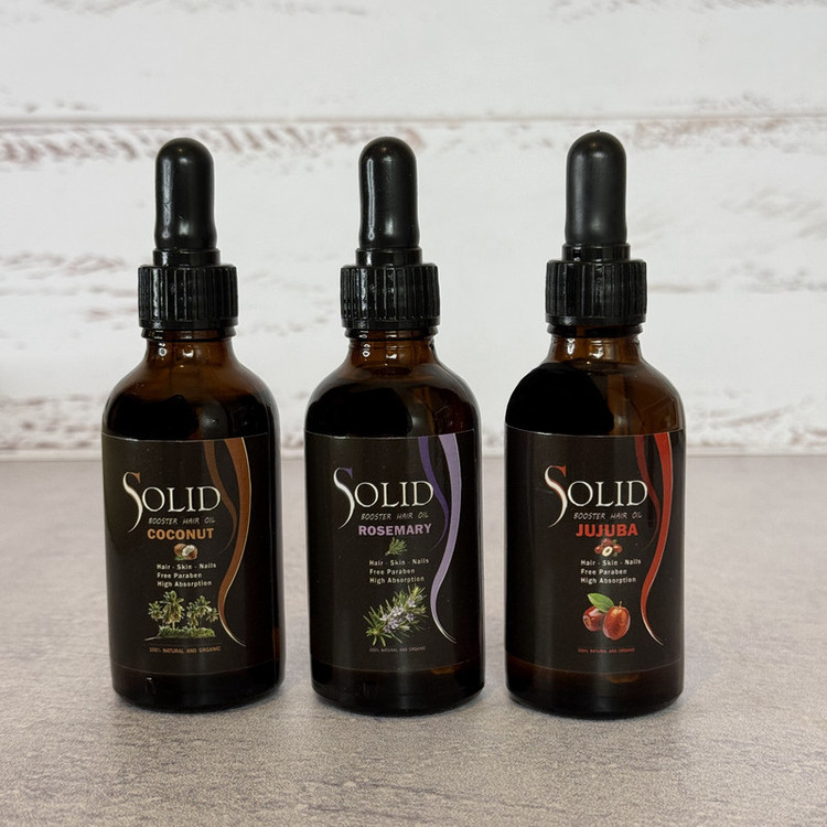 روغن نرمکننده سالید مدل جوجوبا, رزماری و نارگیل مناسب برای انواع مو حجم 150میلیلیتر مجموعه 3 عددی