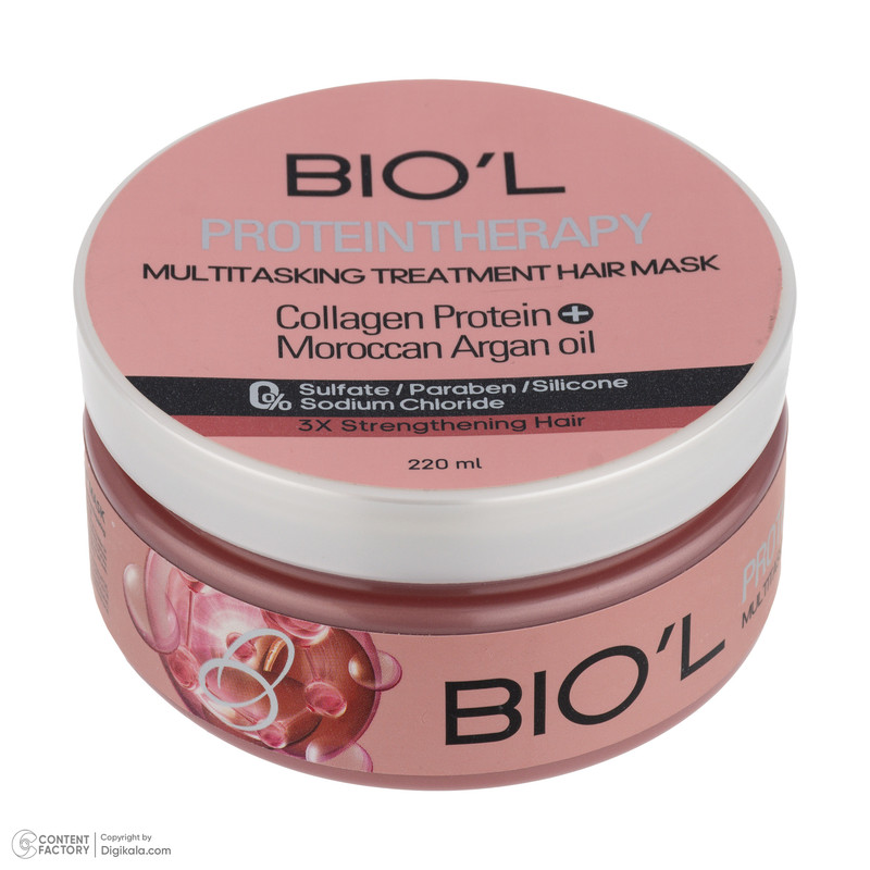 ماسک تقویت کننده و نرم کننده مو بیول مدل Moroccan Argan Oil مناسب برای انواع مو حجم 220 میلیلیتر، ترمیم کننده و مؤثر در برطرف کردن وز مو