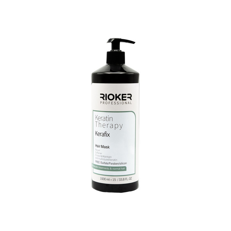 ماسک مو تثبیت کننده ریوکر مدل کرافیکس مناسب برای موهای رنگ شده و کراتین شده حجم 1000 میلی لیتر