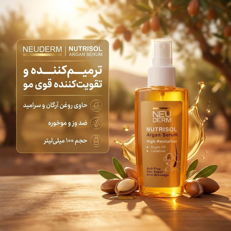 سرم مو آرگان نئودرم مدل نوتریسل حجم 100 میلی لیتر