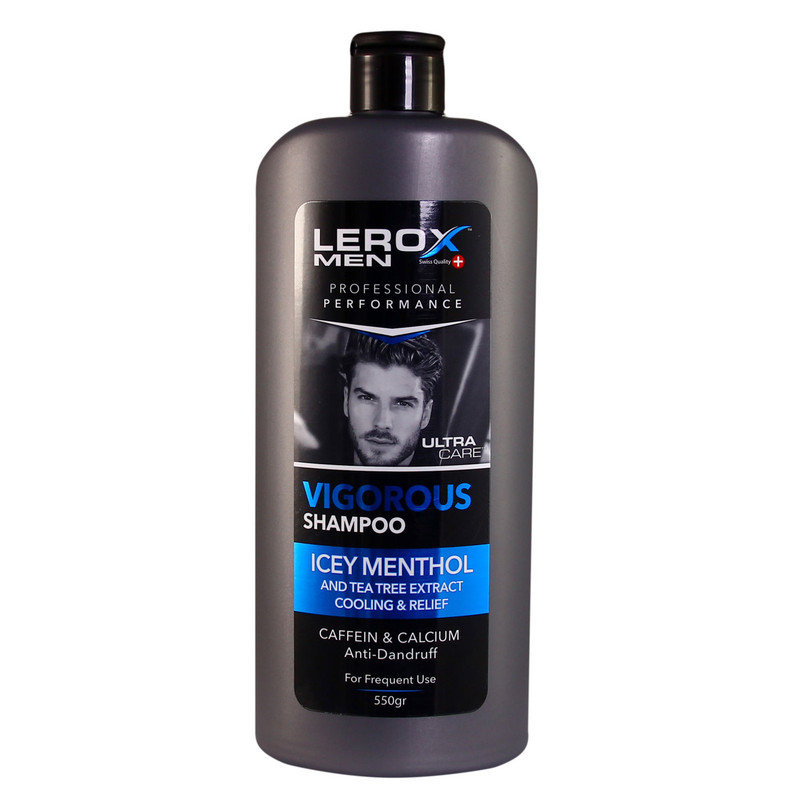 شامپو مو لروکس مدل کراتین حاوی کراتین هیدرولیز شده مناسب موهای شکننده و آسیب دیده، تقویتکننده و افزایش استحکام مو به همراه شامپو مو مردانه لروکس مدل Icey Menthol ضد شوره و تقویتکننده ریشه حجم 550 میلیلیتر هر کدام
