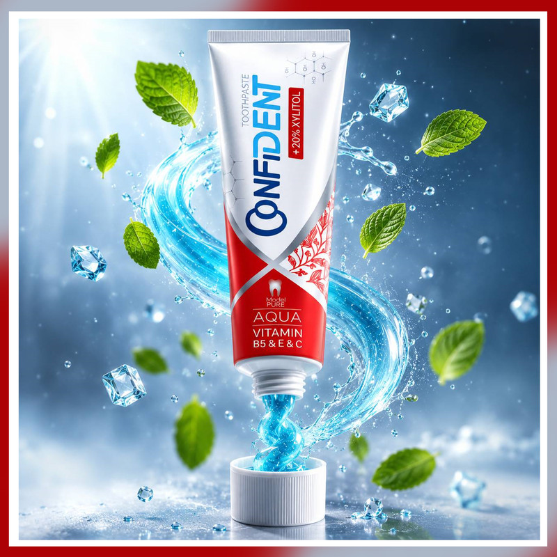 خمیر دندان ضد پوسیدگی کانفیدنت مدل Aqua-Pure04 مناسب برای انواع دندان حجم 100 میلی لیتر مجموعه 4 عددی