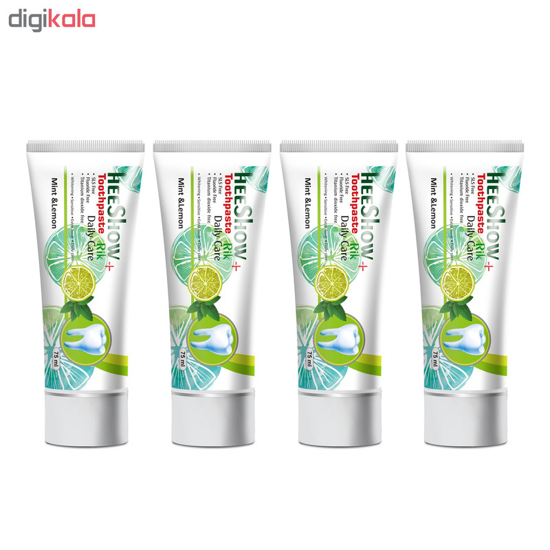 خمیر دندان هیشو ریک مدل mint & lemon حجم 75 میلی لیتر مجموعه 4 عددی