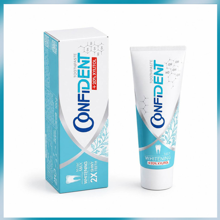خمیر دندان سفید کننده کانفیدنت مدل Whitening-Max06 مناسب برای انواع دندان حجم 100 میلی لیتر مجموعه 6 عددی