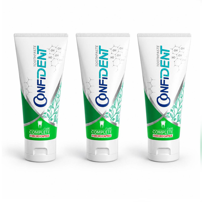 خمیر دندان محافظت از مینای دندان کانفیدنت مدل Complete Care03 حجم 70 میلی لیتر مجموعه 3 عددی